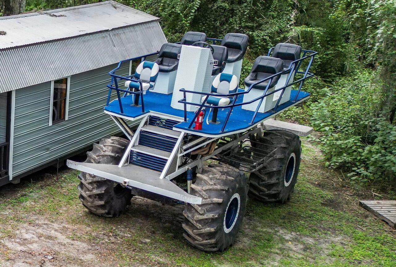 Custom swamp buggy at Brawler Creek Ranch